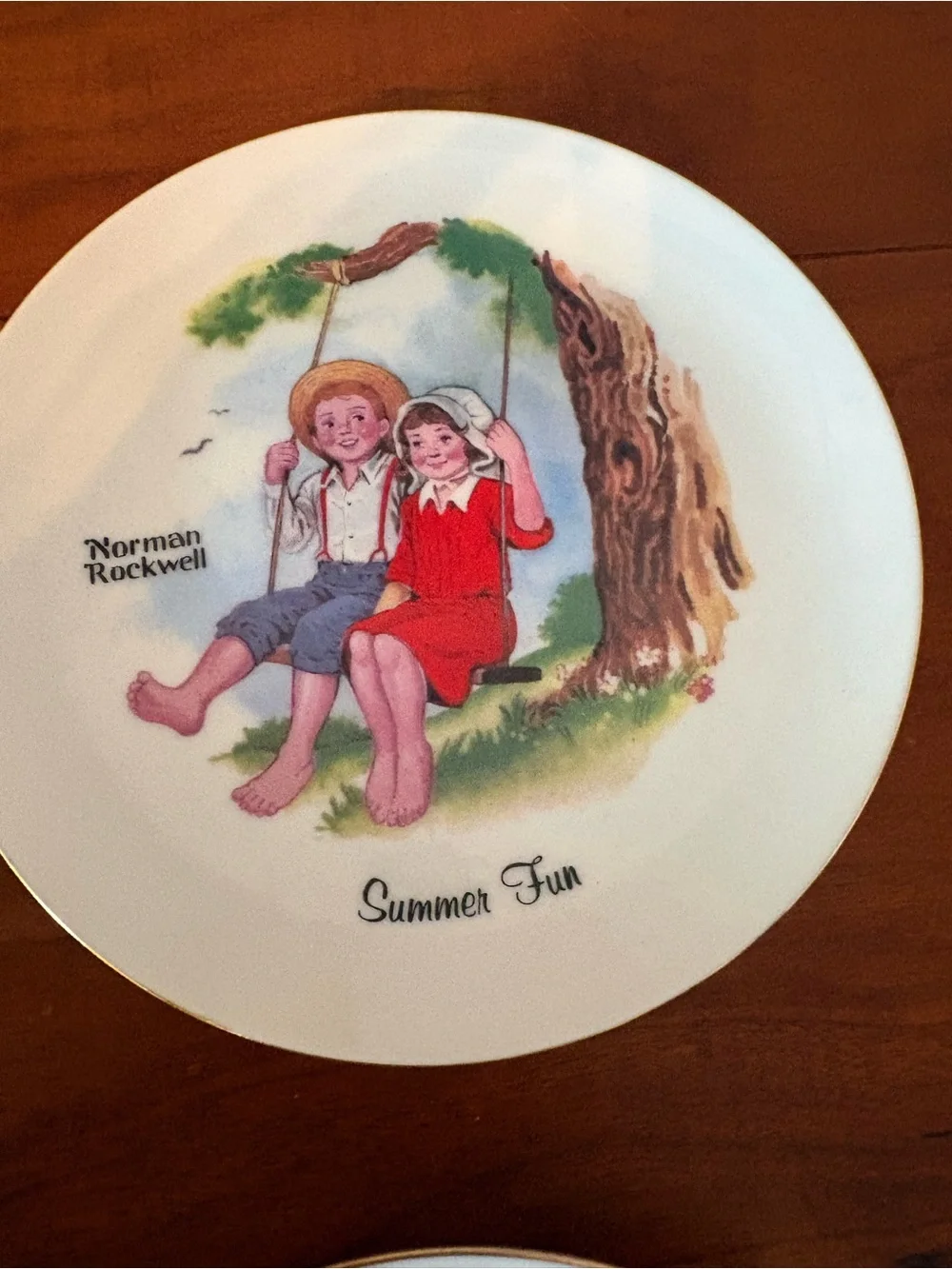 Norman Rockwell Four Seasons Collector Plates Set of 4 Vintage Taiwan